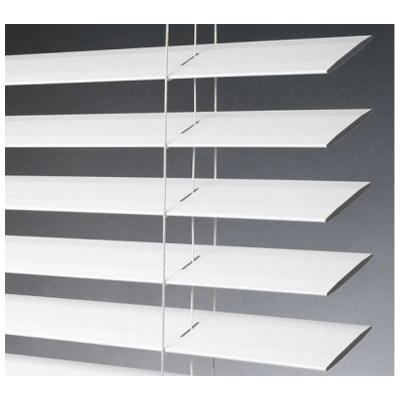 2" Faux Wood Blind: Cordless, White