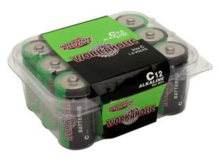 C Battery, Alkaline - Pack of 12