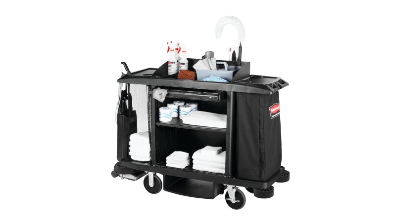 Full Size Housekeeping Cart, Black