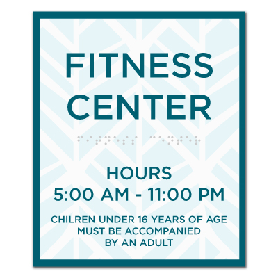 Fitness Center Hours Sign