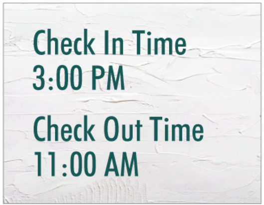 Check In / Check Out Sign - ProFillment